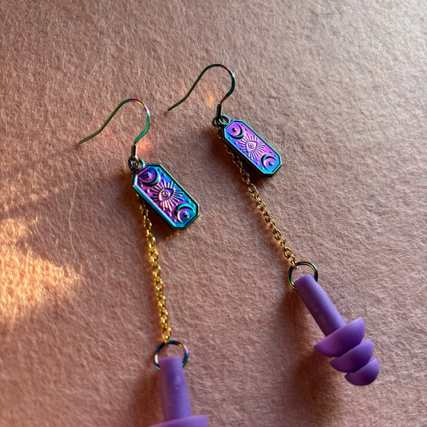 "Eye Love Music" Earplug Earrings