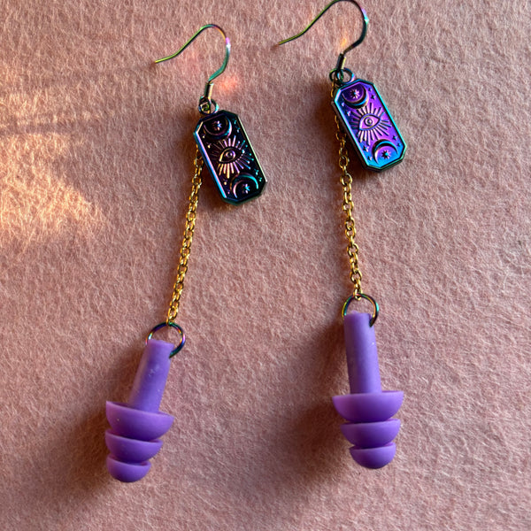 "Eye Love Music" Earplug Earrings