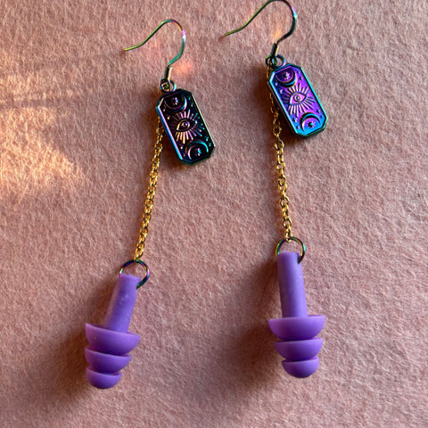 "Eye Love Music" Earplug Earrings