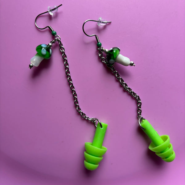 "Mushroom" Earplug Earrings