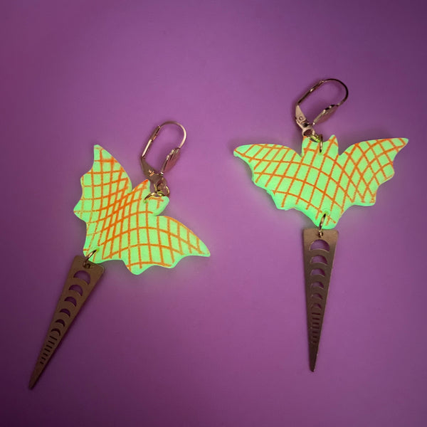 "Glowing Bat" Earrings