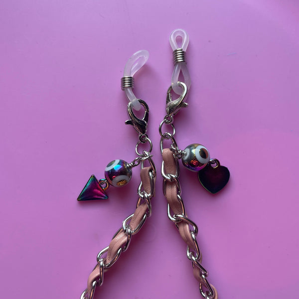 "Weave It To Me"  Mask and Glasses Chain (Pink Pretties)