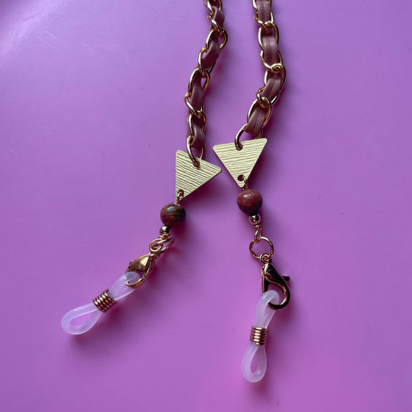 "Weave It To Me"  Mask and Glasses Chain (Pink Pretties)