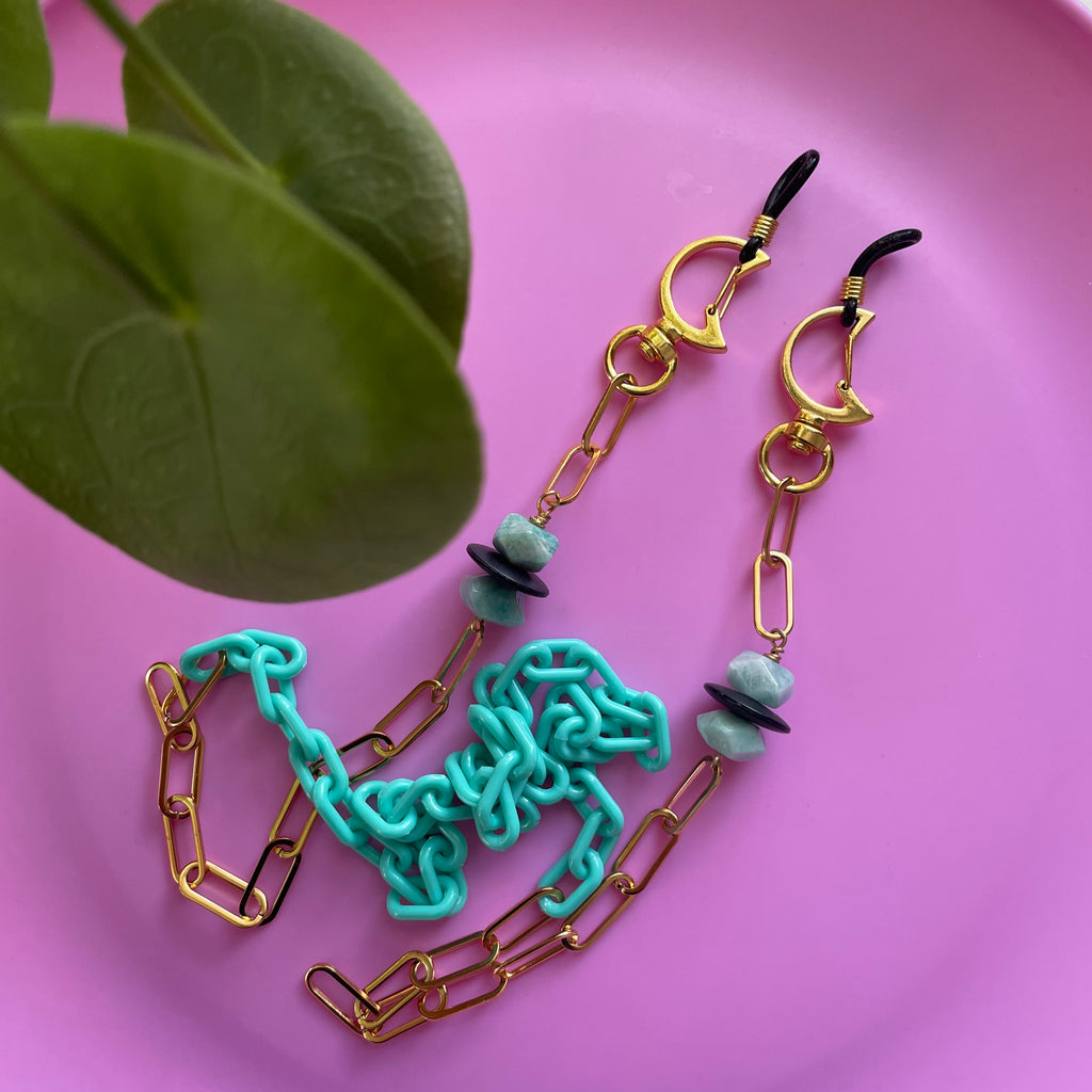 "Teal Feel" Mask/Glasses Chain
