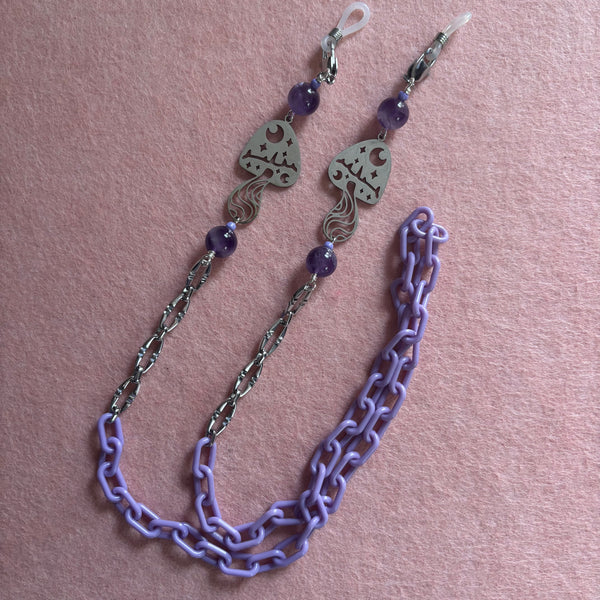 "Mushrooms and Moons" Mask/Glasses Chain