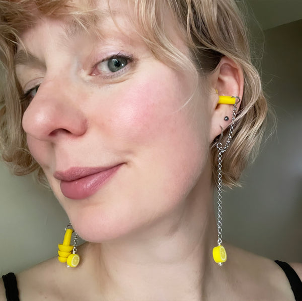 "Lemon Hearing-Aid" Earplug Earrings