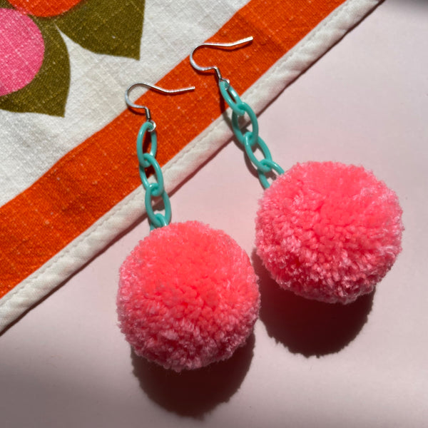 "Beach Bound" Pom Pom Earrings