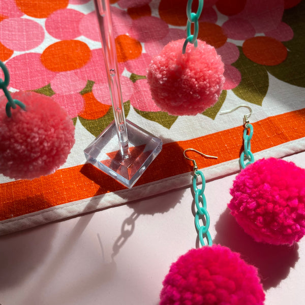 "Beach Bound" Pom Pom Earrings