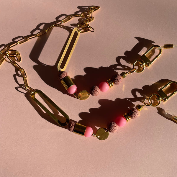 "Pink Lava" Mask/Glasses Chain