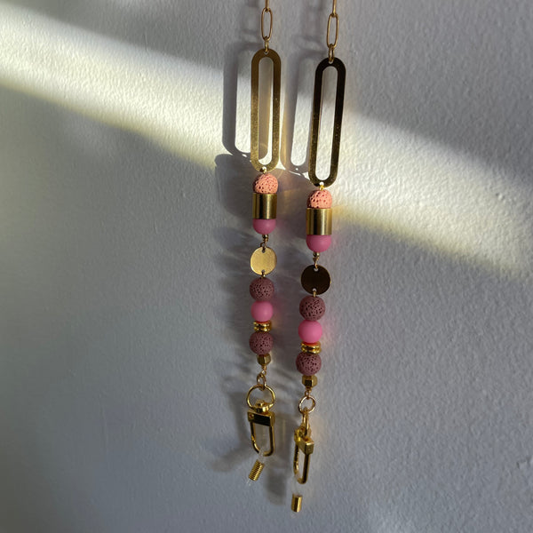 "Pink Lava" Mask/Glasses Chain