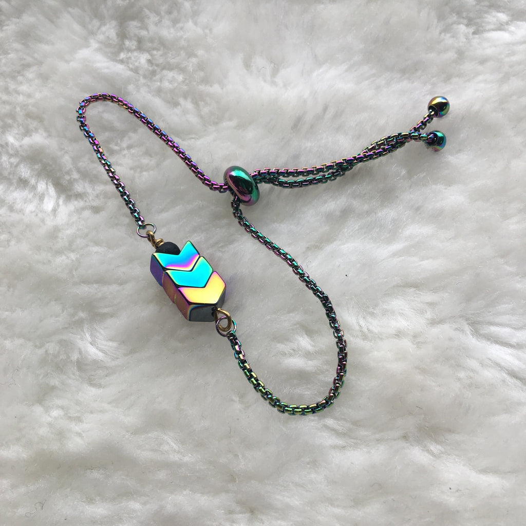"Rainbow Point" Slider Bracelet