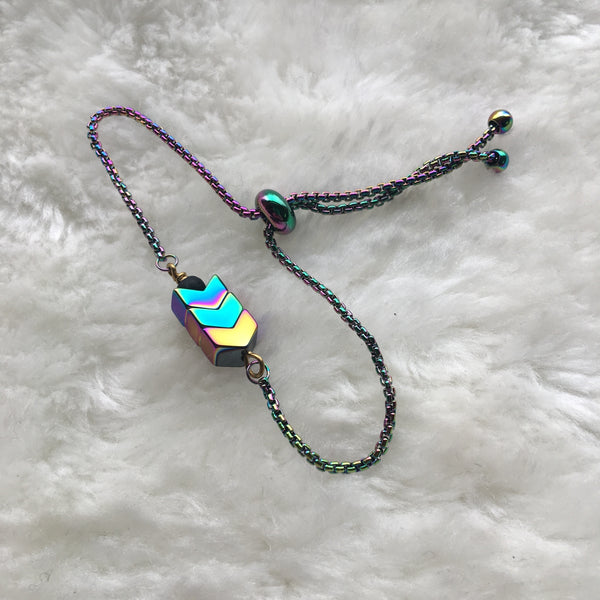 "Rainbow Point" Slider Bracelet