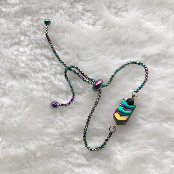 "Rainbow Point" Slider Bracelet