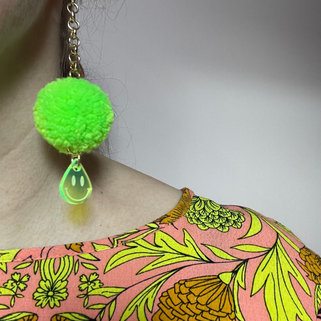 "Dopamine Drop" Pom Pom Earrings