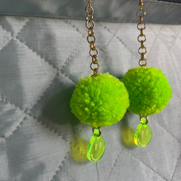 "Dopamine Drop" Pom Pom Earrings