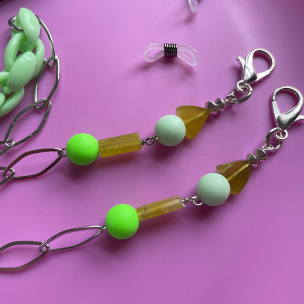 "Lean Into Green" Mask/Glasses Chain