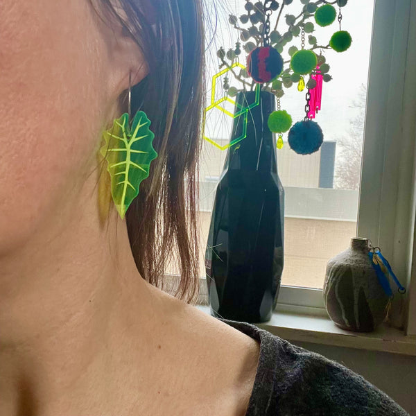 "Alocasia Hoop" Earrings