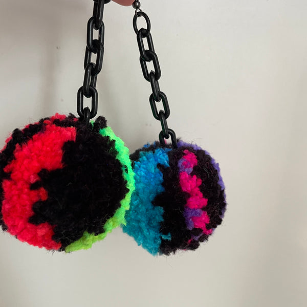"Neon Mix" Pom Pom Earrings