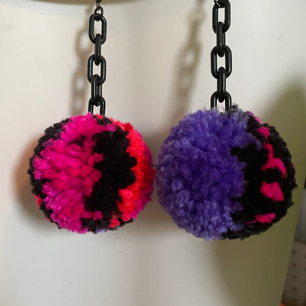 "Neon Mix" Pom Pom Earrings