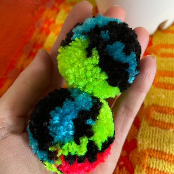"Neon Mix" Pom Pom Earrings