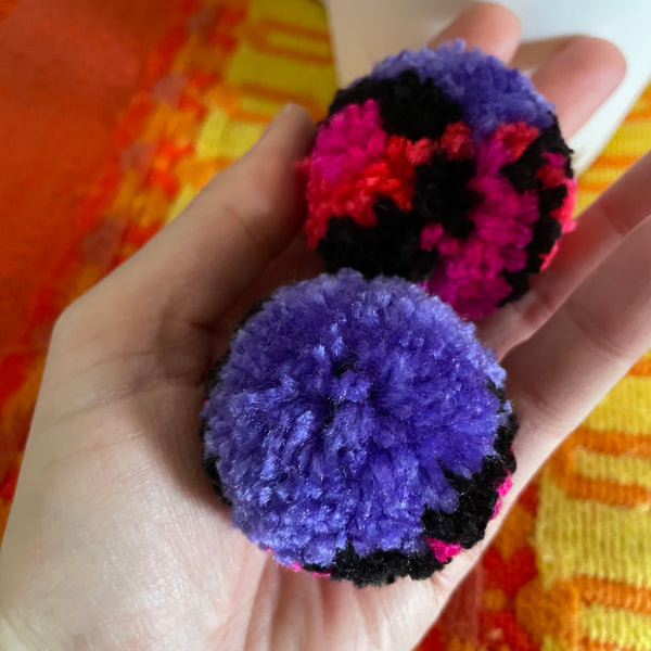 "Neon Mix" Pom Pom Earrings