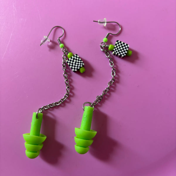 "Check Mate" Earplug Earrings