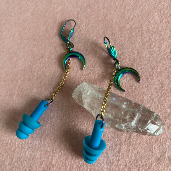 "Moon Shimmer" Earplug Earrings