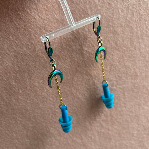 "Moon Shimmer" Earplug Earrings