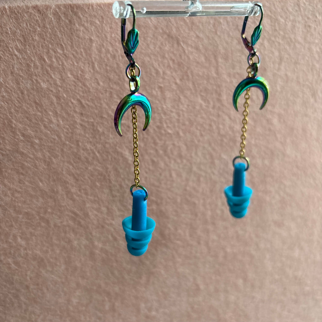 "Moon Shimmer" Earplug Earrings