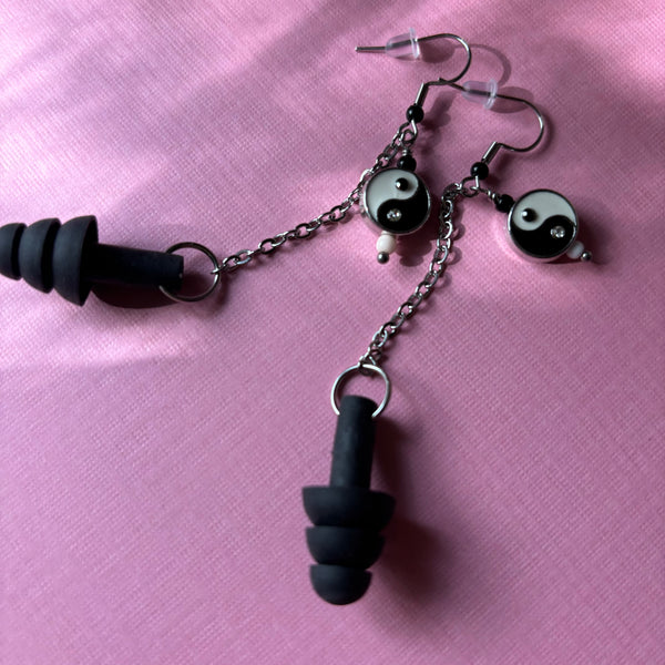 "Yin Yang" Earplug Earrings