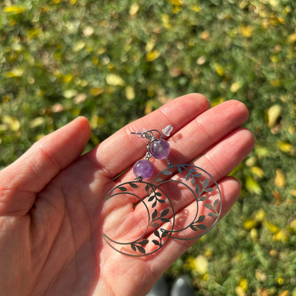 "Leafy Moon" Earrings