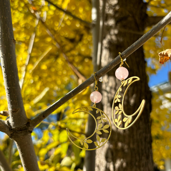 "Leafy Moon" Earrings