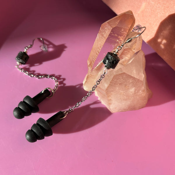 "Lava Barrel" Earplug Earrings