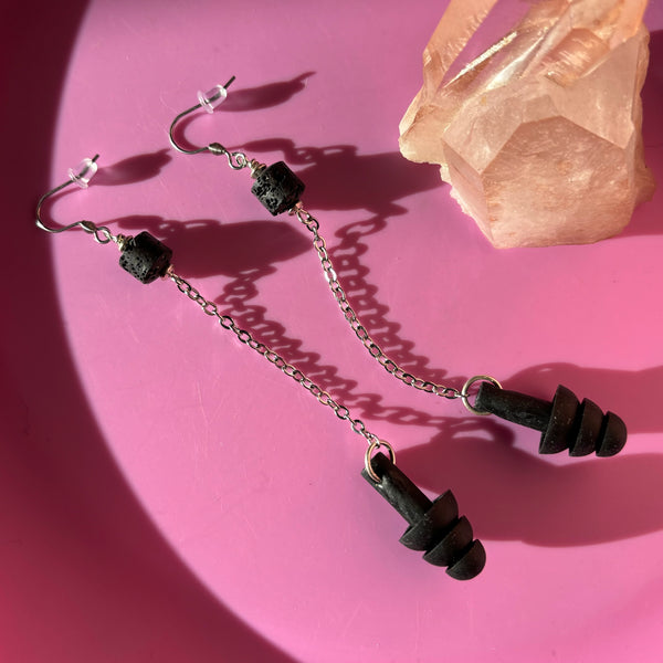 "Lava Barrel" Earplug Earrings