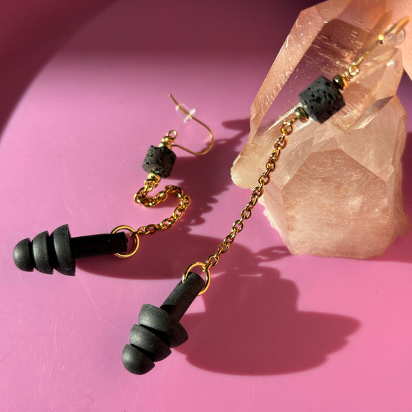 "Lava Barrel" Earplug Earrings