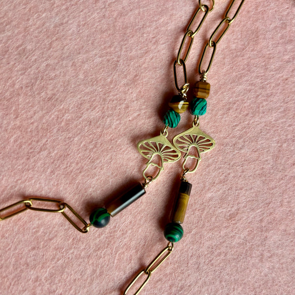 "Mushrooms and Malachite" Mask/Glasses Chain