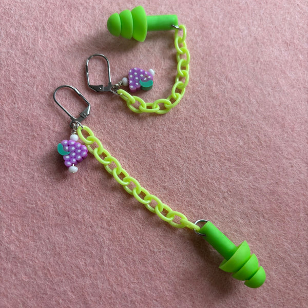 "Great Grapes" Earplug Earrings