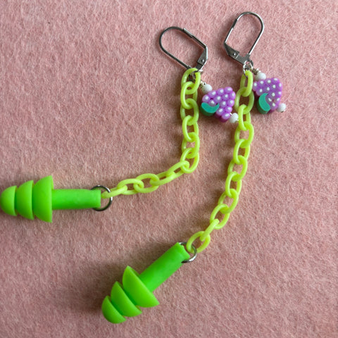 "Great Grapes" Earplug Earrings
