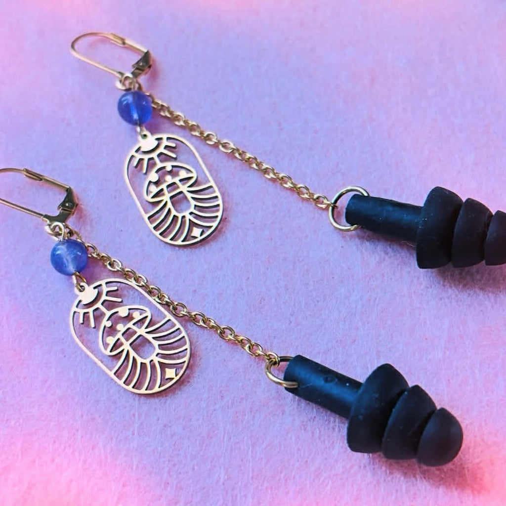 "Mushroom Sky" Earplug Earrings
