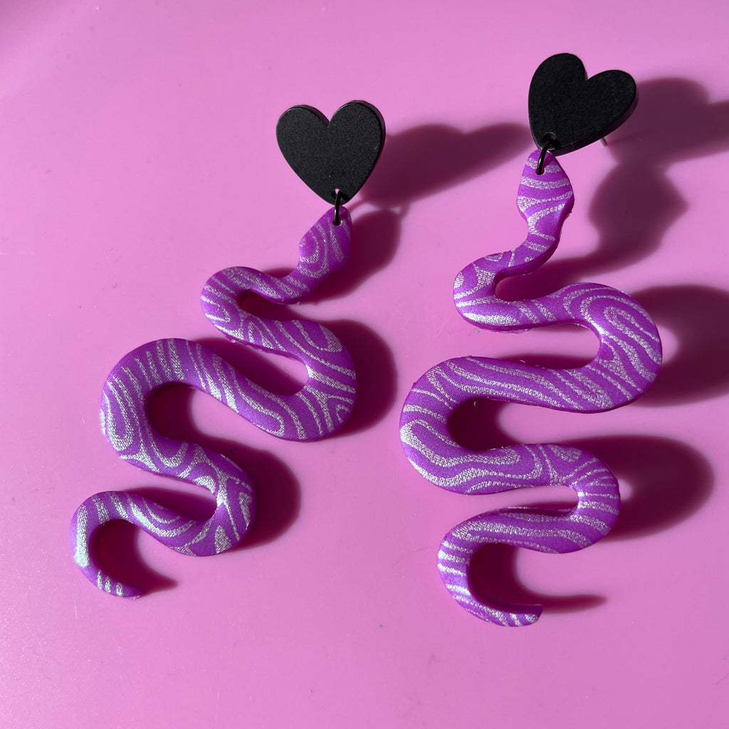 "Serving Serpent" Snake Earrings