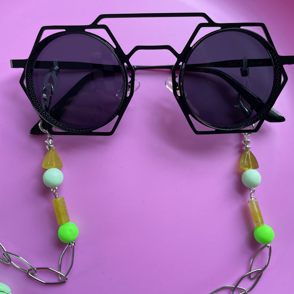 "Lean Into Green" Mask/Glasses Chain