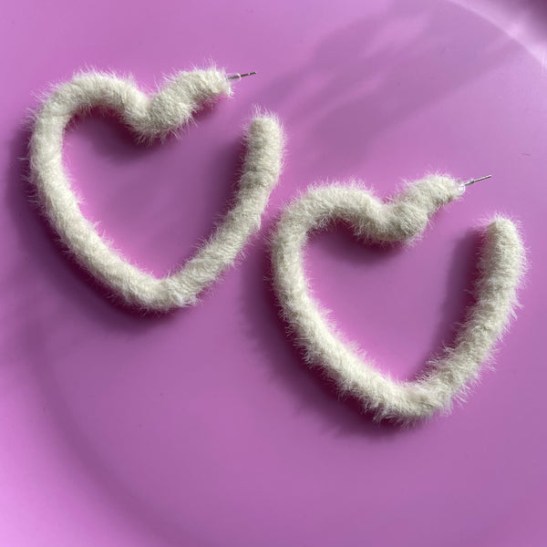 "Fuzzy Heart" Earrings
